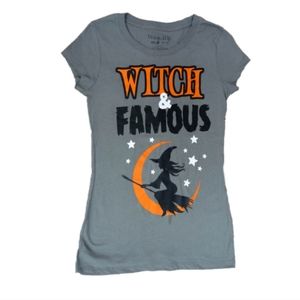 :Wound up girls junior sz xxlarge (19) Halloween shortsleeve Shirt witch& famous